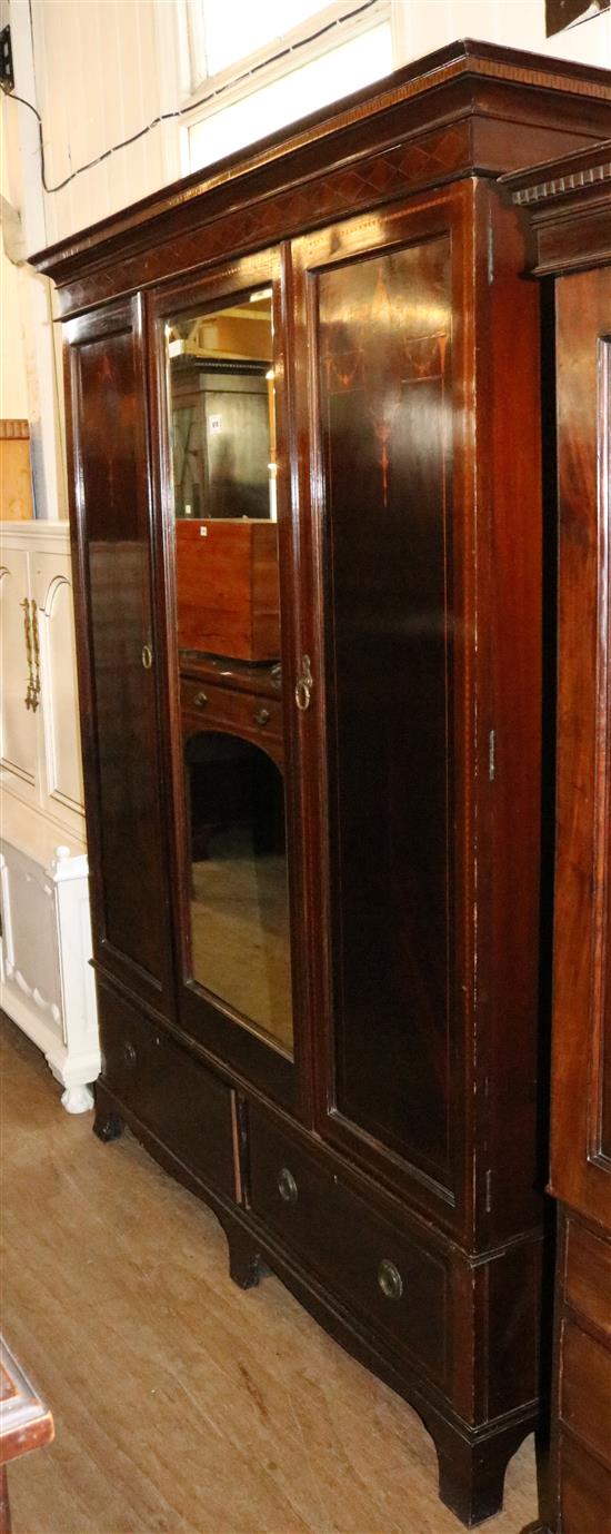 Inlaid mahogany wardrobe(-)